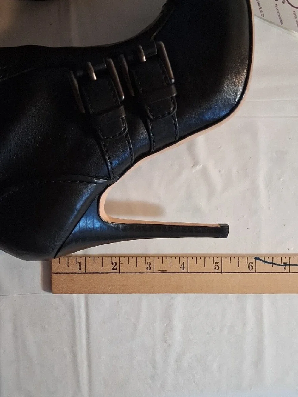 Coach Black Leather Mid-Calf Buckle Heel Boots